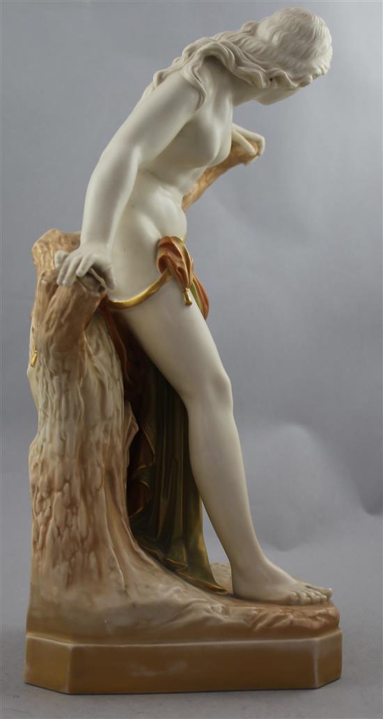 A Royal Worcester figure The Bather Surprised, c.1907, after the original by Sir Thomas Brock, 38.5cm